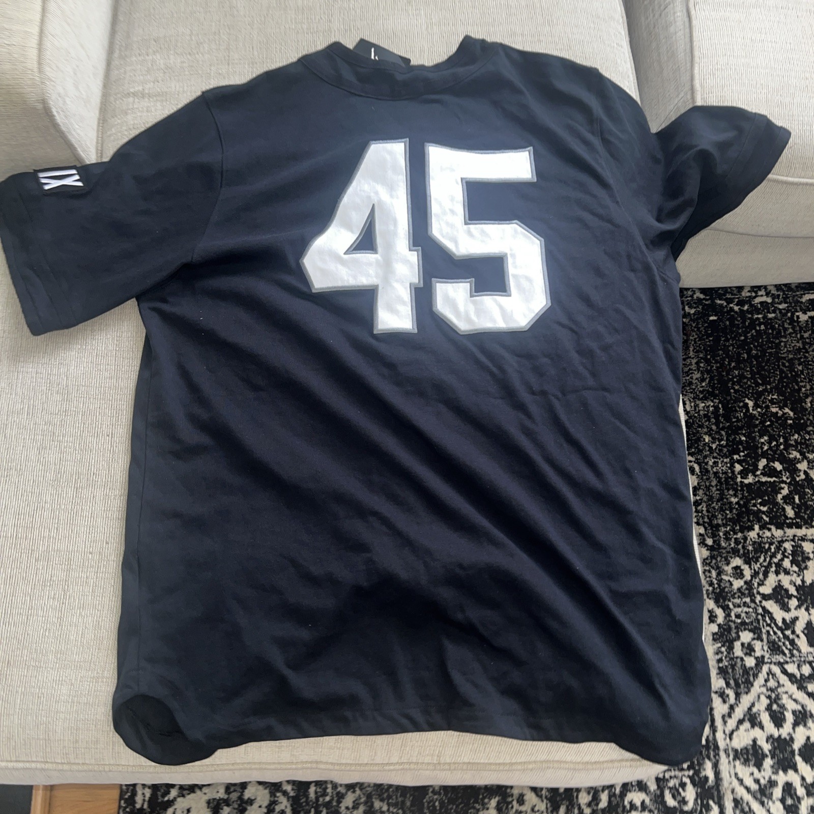 Nike Air Jordan IX Barons 45 Baseball Jersey Mens XXL Black Button Front gallery