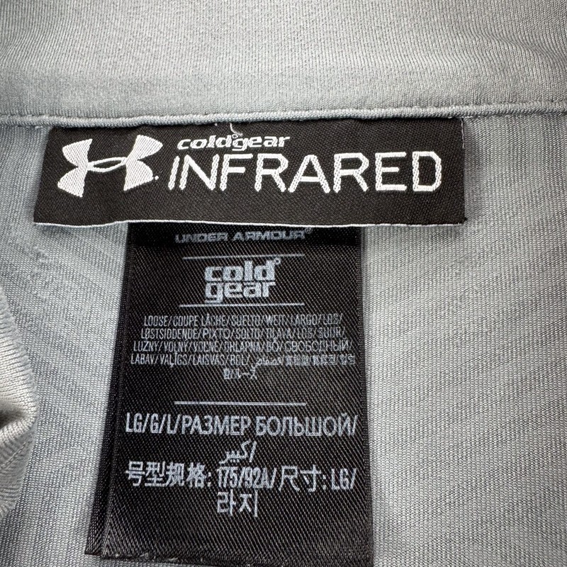Under Armour ColdGear Infrared Pullover Mens Large Gray Striped 1/4 Zip Golf gallery