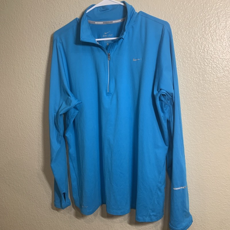 Nike Element Running Dri Fit Quarter Zip Sky Blue Size 1X Long Sleeve Women’s gallery