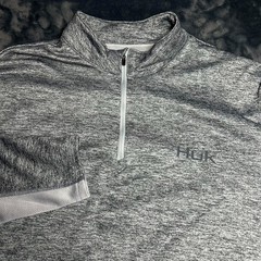 Huk Quarter Zip Performance Pullover Xl Gray Heather