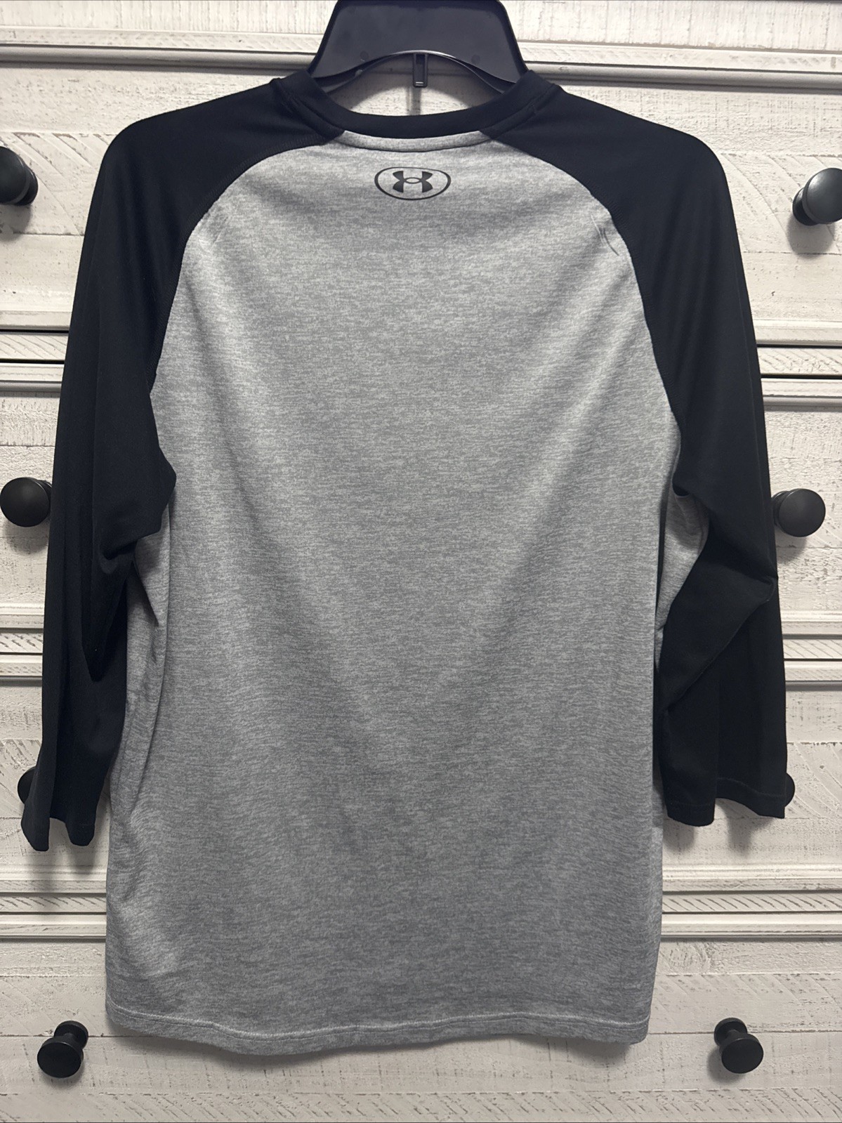 Under Armour Loose Fit 3/4 Sleeve Baseball Athletic Shirt Mens Medium Gray gallery