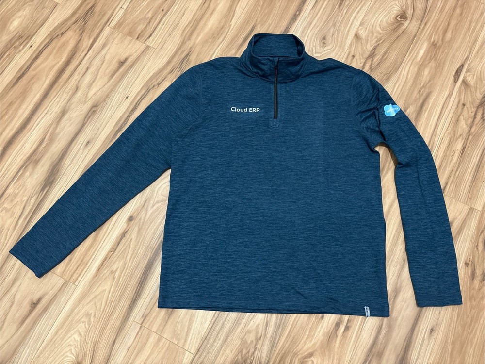 Marine Layer Mens M Weekend Sport 1/4 Zip Pullover 'Cloud ERP' Logo Employee NEW
