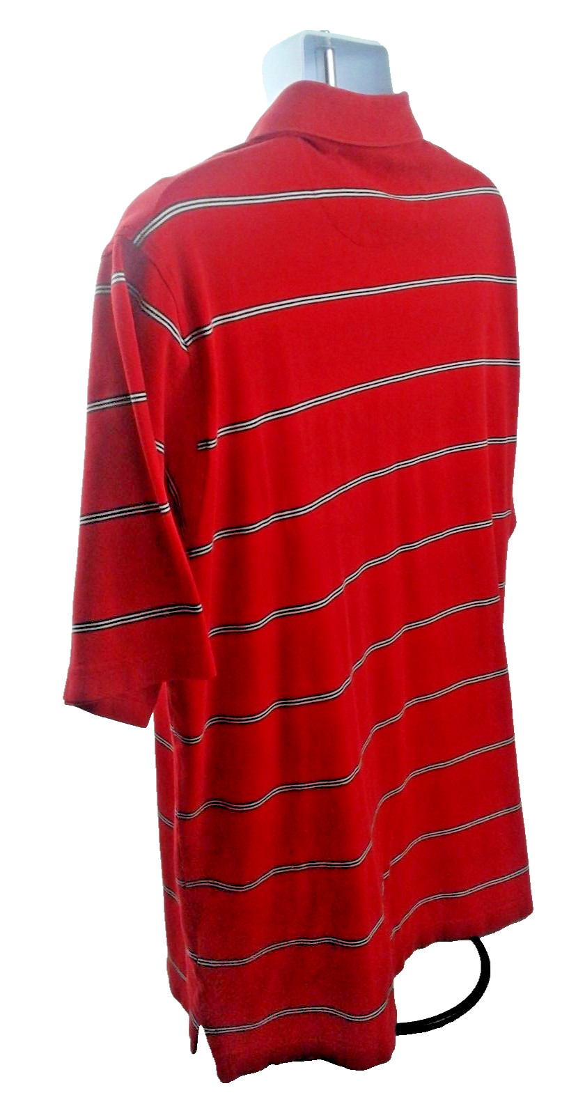 Nicklaus Mens Red w/Black & White Stripes Double Mercerized Cotton Size L gallery