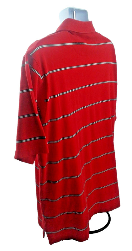 Nicklaus Mens Red w/Black & White Stripes Double Mercerized Cotton Size L gallery