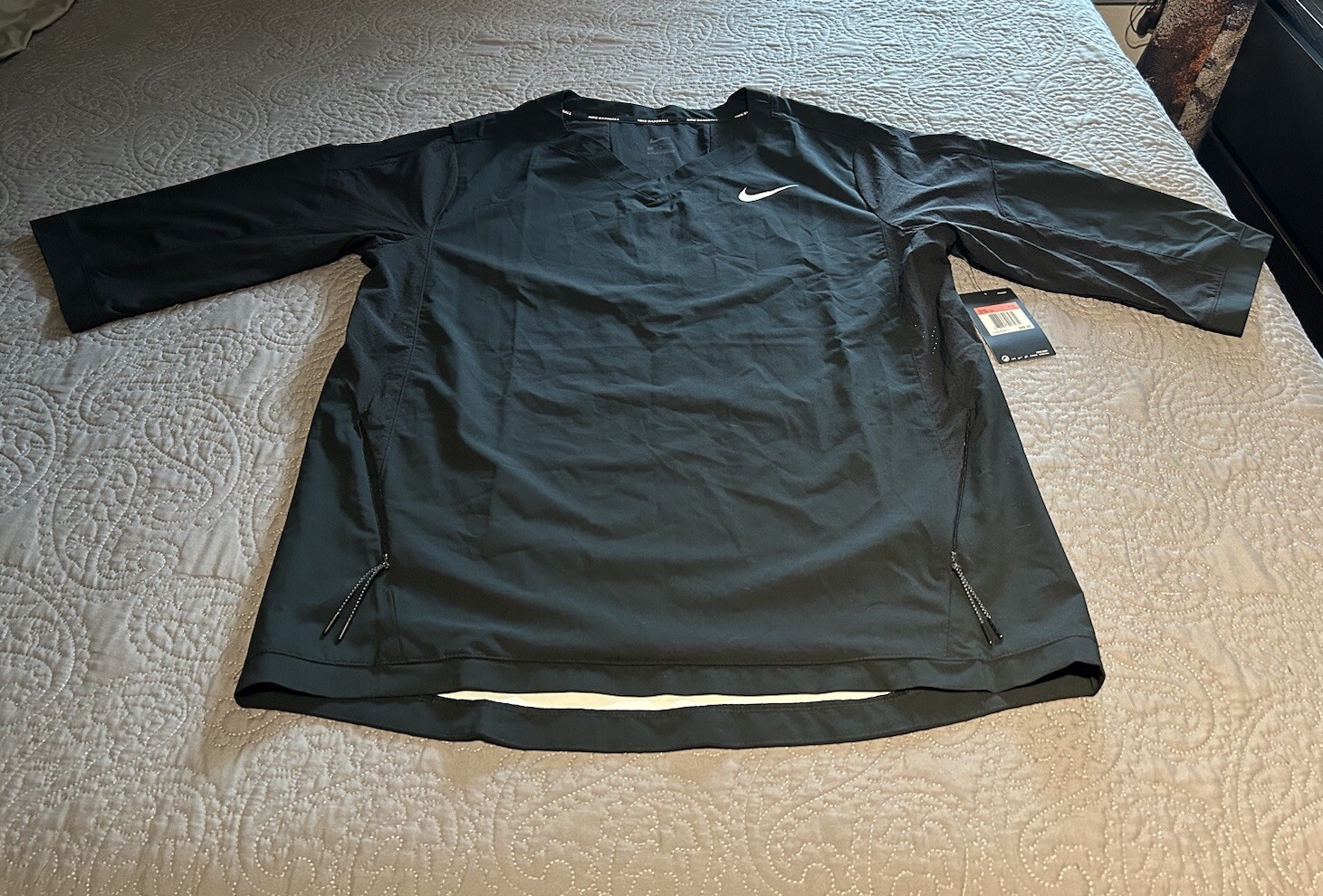Nike Men’s Baseball Jacket Short Sleeve (3/4) 897383-010 Black Size Large $85 gallery