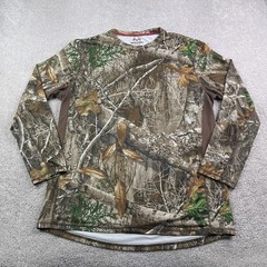 Realtree Shirt Mens XL Brown Edge Camo Hunting Scent Control Performance
