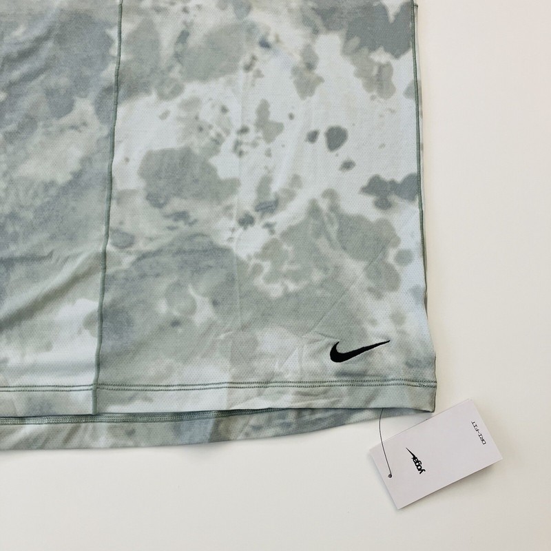 Nike Yoga Men All Over Print Short Sleeve Top Dri Fit Training Shirt Green M gallery
