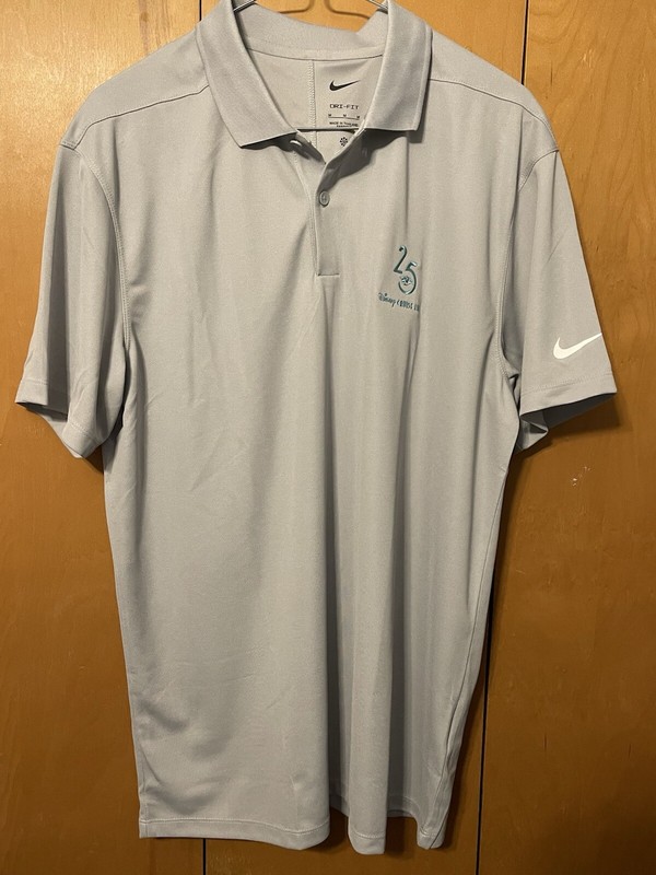 DISNEY CRUISE LINE DCL NIKE 25TH SILVER ANNIVERSARY DRI-FIT POLO MEN MEDIUM NEW gallery