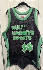 NWT Men’s Mitchell & Ness Hulu Has Live Sports Money Black/Green #127 Jersey- XL