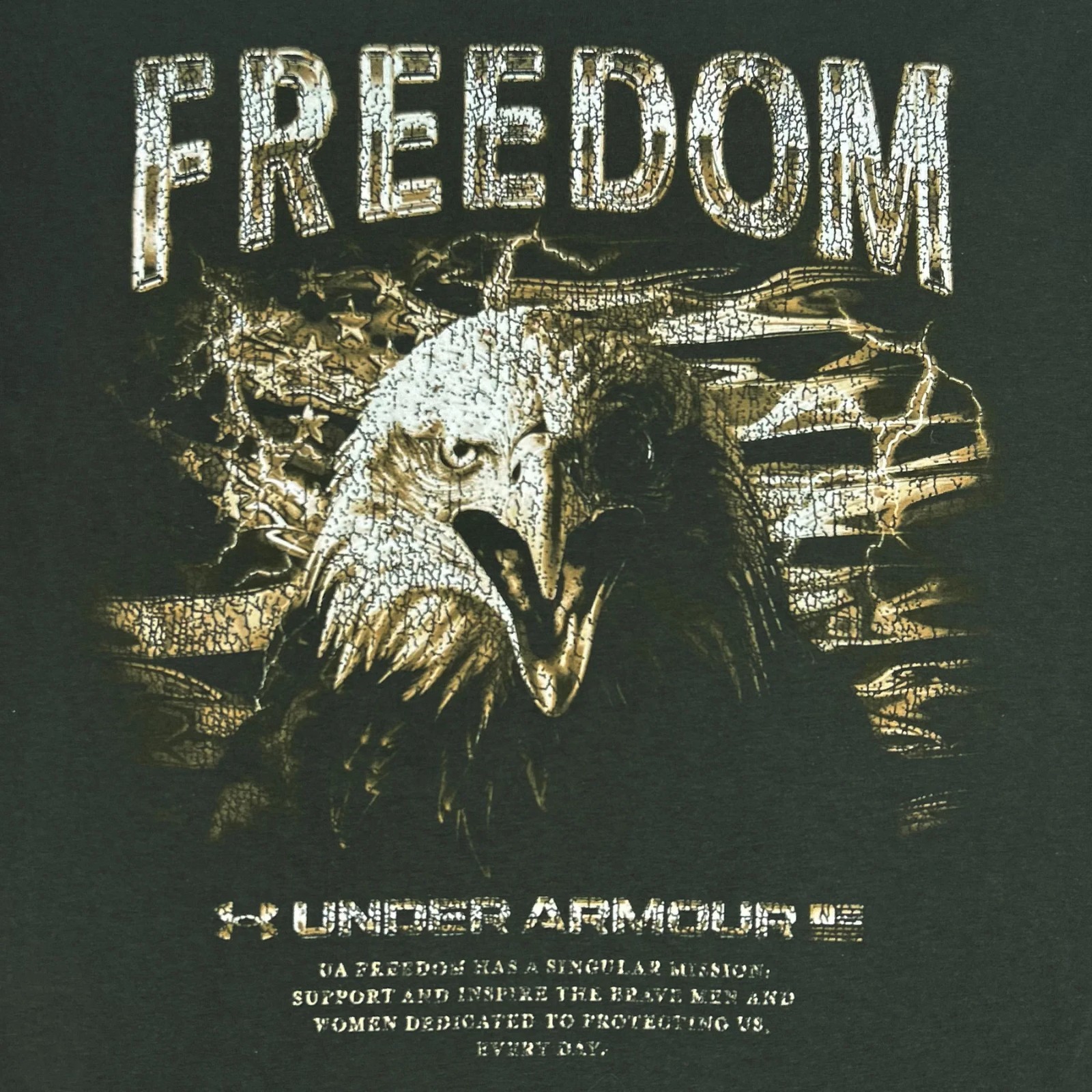 New Men's Big & Tall 3XL Under Armour FREEDOM Eagle Baroque Green Loose T-Shirt gallery