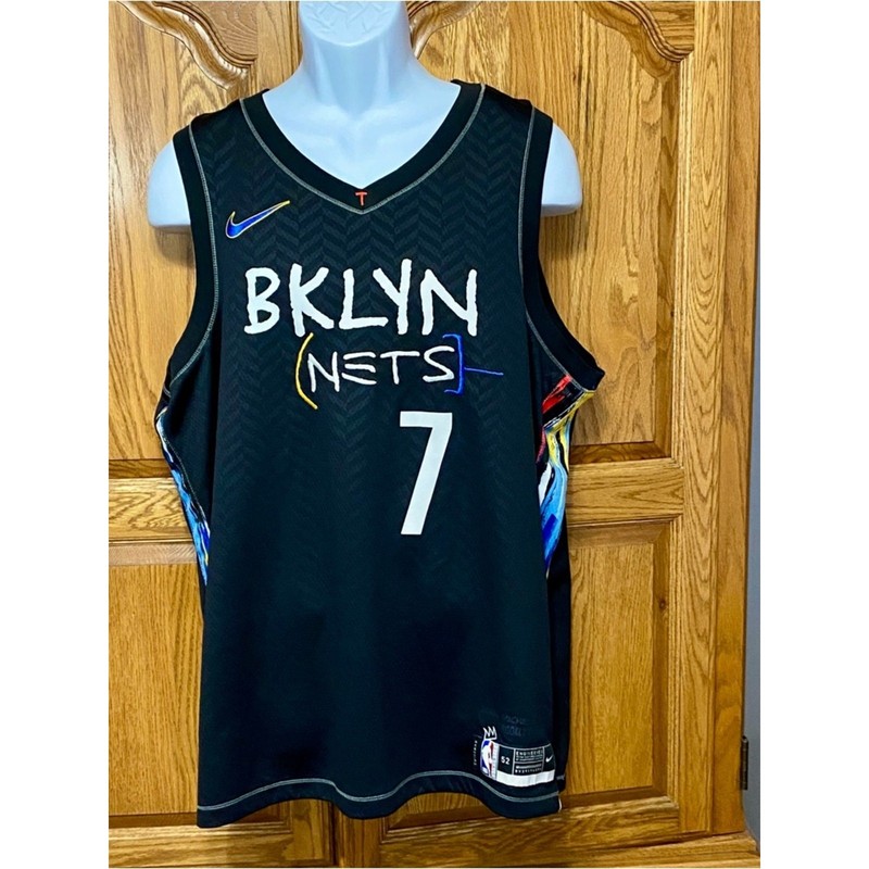 Nike NBA Brooklyn Nets Kevin Durant #7 City Edition Swingman Black Jersey Men XL gallery