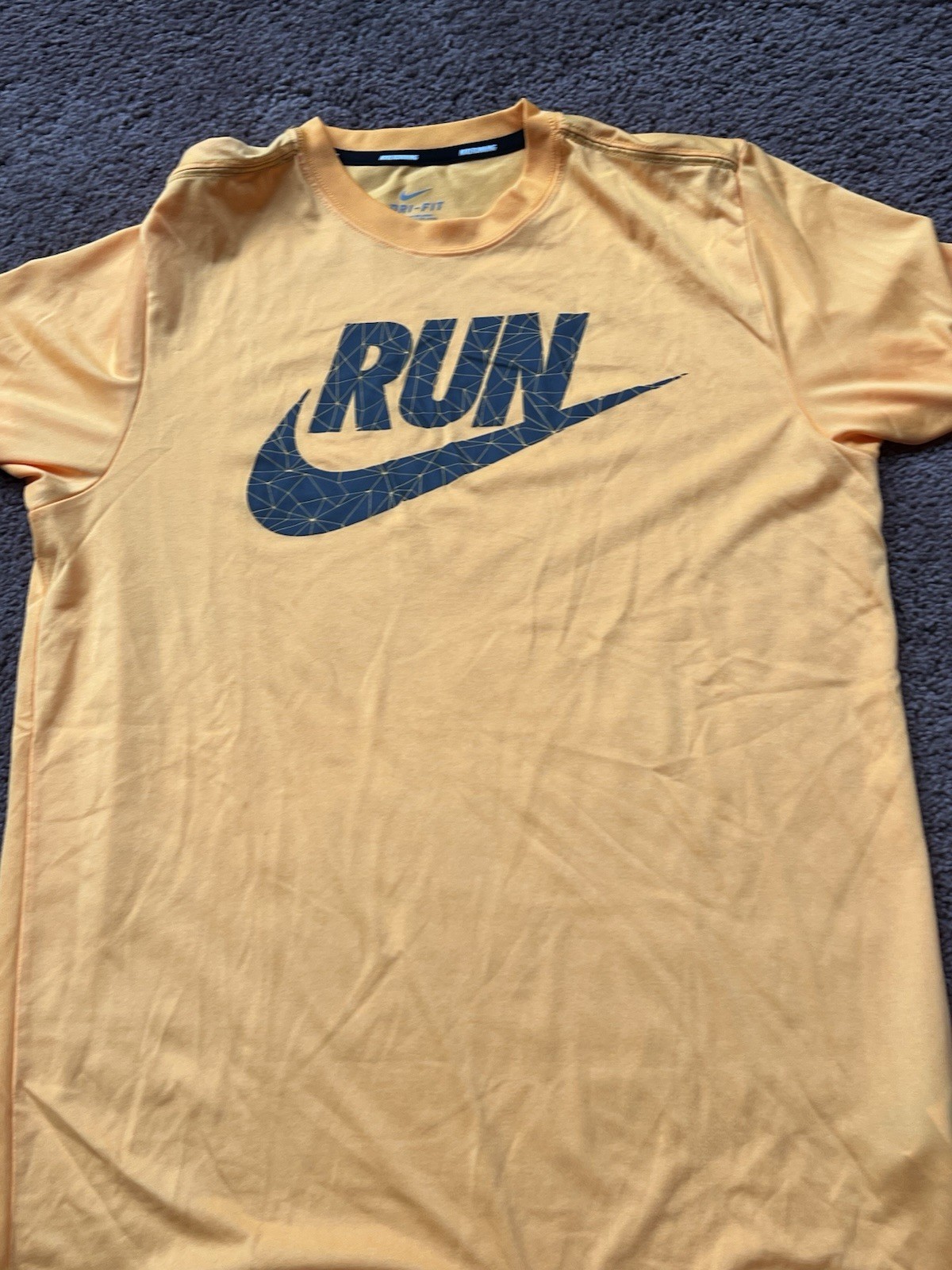 Nike Running Dri-FIT Orange Graphic Men's M Crew Neck Short Sleeve T-Shirt gallery