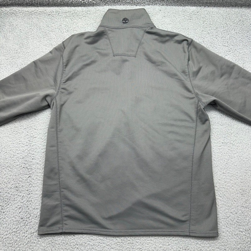 Timberland 581E110 Mens Medium 1/4 Zip L/S Gray M Tech Fleece Pullover Shirt gallery
