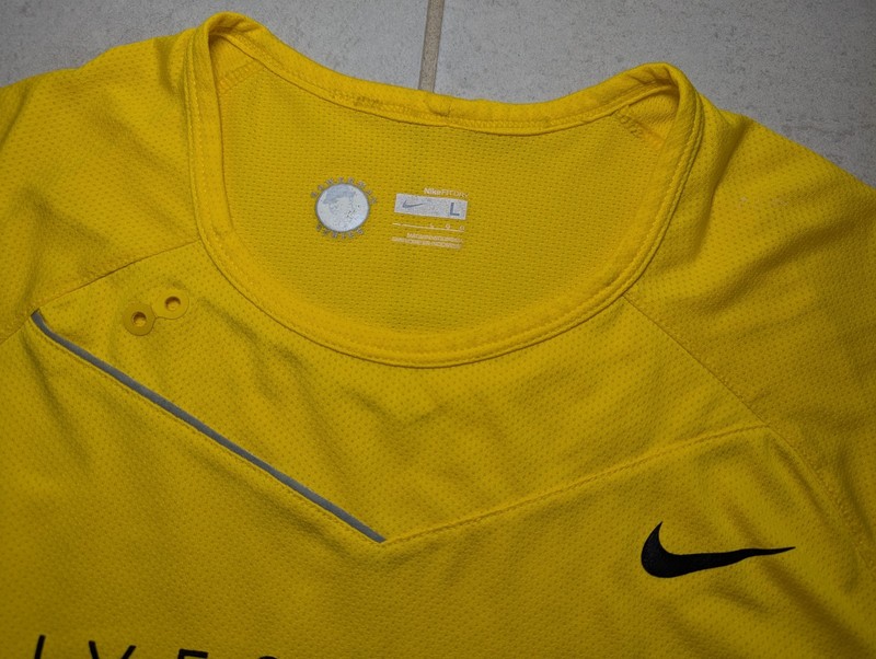 Nike Men's Large Livestrong Shirt Yellow Fit Dry Bowerman Series Cycling gallery