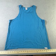 Vintage Jerzees Tank Top Mens Large Blue 50 50 Made USA Gym Muscle Shirt 80s 90s