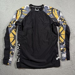 LAFROI Rash Guard Shirt Mens XL Black Burst Long Sleeve Compression MMA BJJ