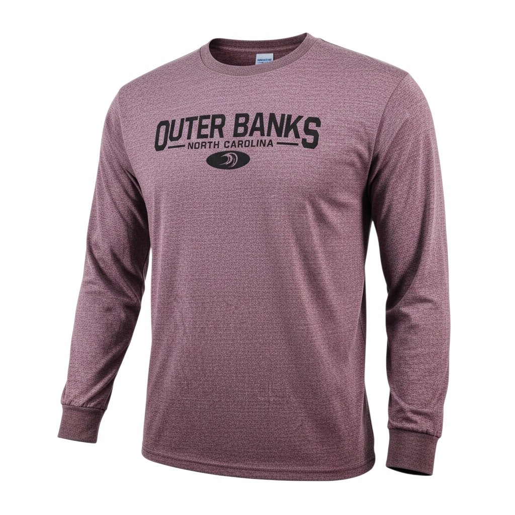 Tee Max Outer Banks North Carolina Long Sleeve Athletic T-Shirt XL Purple gallery