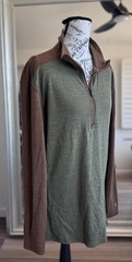 Smartwool Merino 250 1/4 Zip base layer Size Winter Moss Fox Brown Mens Size L