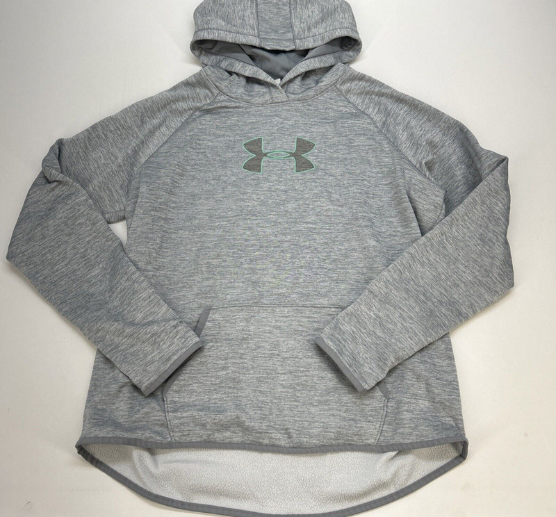 Under Armour Loose Cold Gear Hooded Pullover Thumb Holes Adult XL Gray gallery