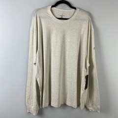 Fabletics 24/7 Long Sleeve T Shirt Mens Size 3X Bone Heather Stretch Crew Neck