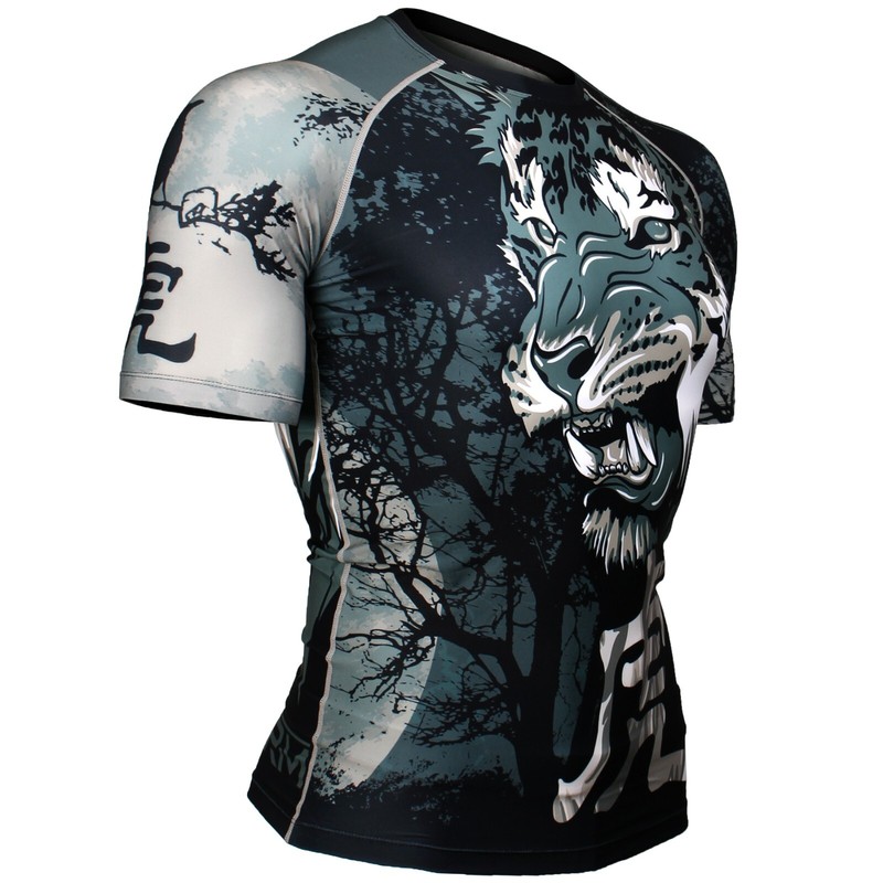 FX-366 NIGHT TIGER Skin Compression Base layer MMA Rash guard BJJ Water Sports gallery