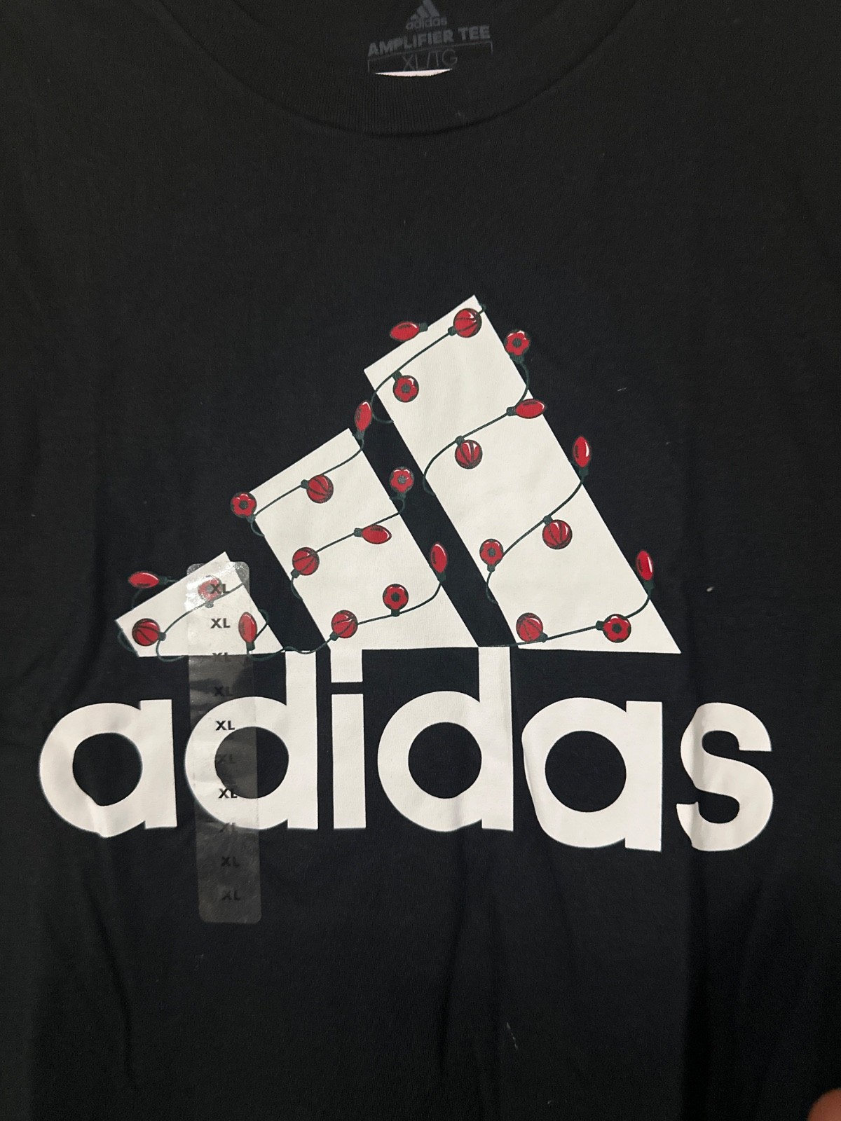 NWT ADIDAS MENS HOLIDAY LIGHTS AMPLIFIER D Black Tshirt Size XL gallery