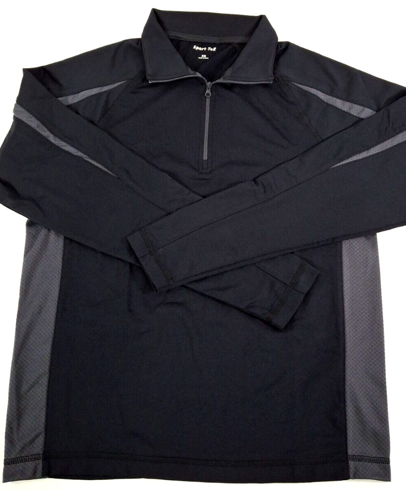 Sport-Tek ST851 Sport Wick Stretch Colorblock Pullovers-Black/Gray Various Sizes