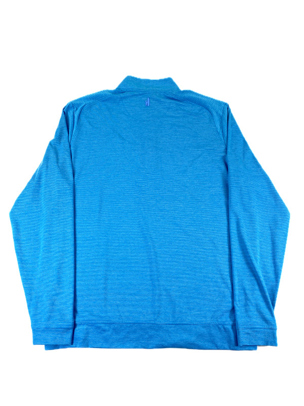 johnnie-O Men's Vaughn 1/4 Zip Course Logo Blue Stripe Pullover Medium gallery