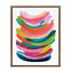 Kate & Laurel Sylvie Bright Abstract Framed Canvas Wall Art by Jessi Raulet 24×1