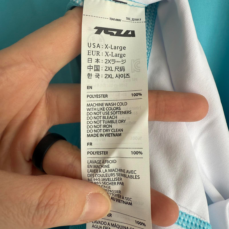 NWT TSLA Protective Aqua Short Sleeve Mens Athletic Top, XL gallery