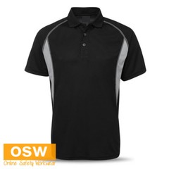 MENS INSERT POLY PIQUE KNIT BREATHABLE MESH WORK UNIFORMS POLO SHIRTS – S-3XL