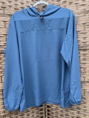 Habit UPF Hooded Performance Shirt Medium Blue Long Sleeve Fishing Sun Hoodie