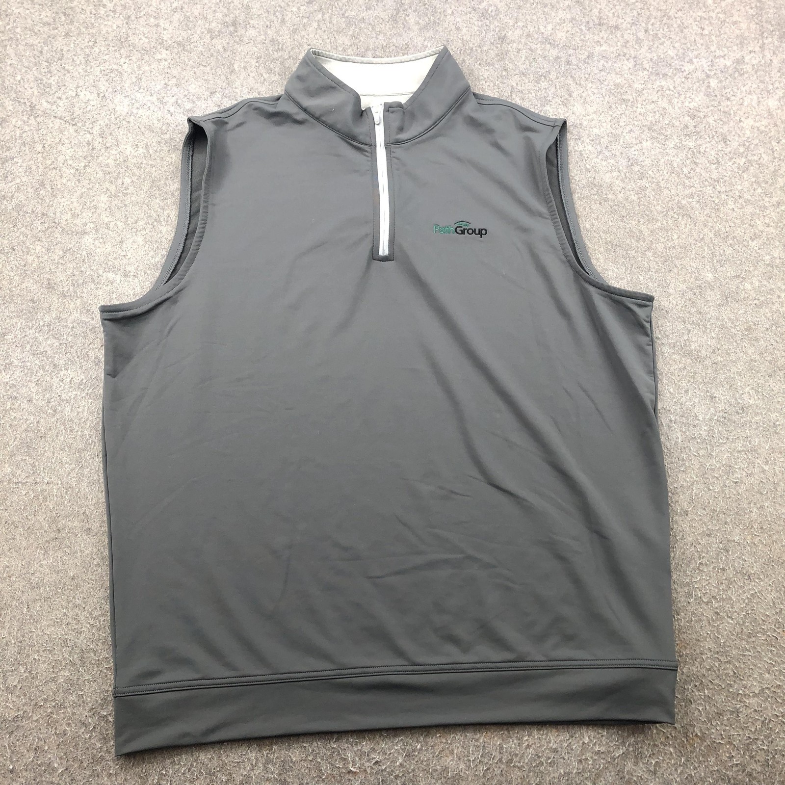 Peter Millar Pullover Mens XL Gray Sleeveless Quarter Zip Golf Vest Performance gallery