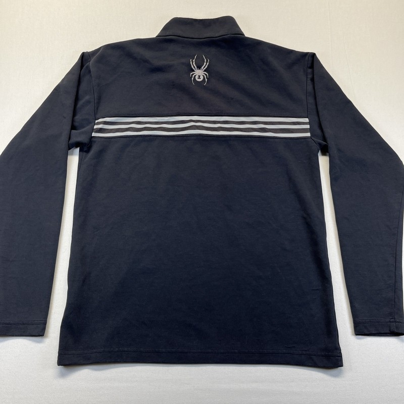 Spyder Men’s 1/4 Zip Pullover Black Long Sleeve Size S Cotton Poly Blend gallery