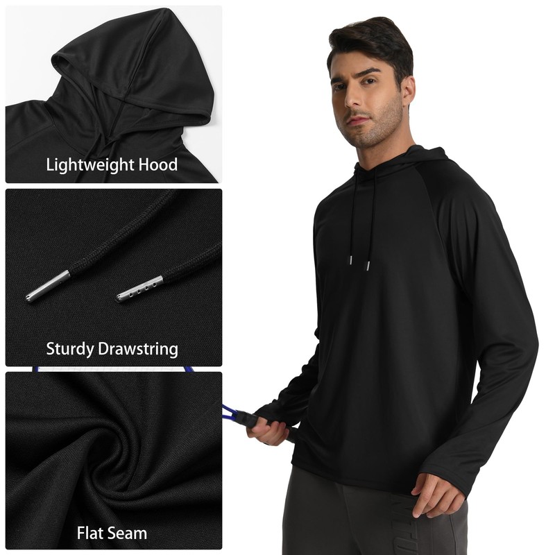 Men's 5-Pack Lightweight UPF 50+ Long Sleeve Sun Protection Performance Hoodie gallery