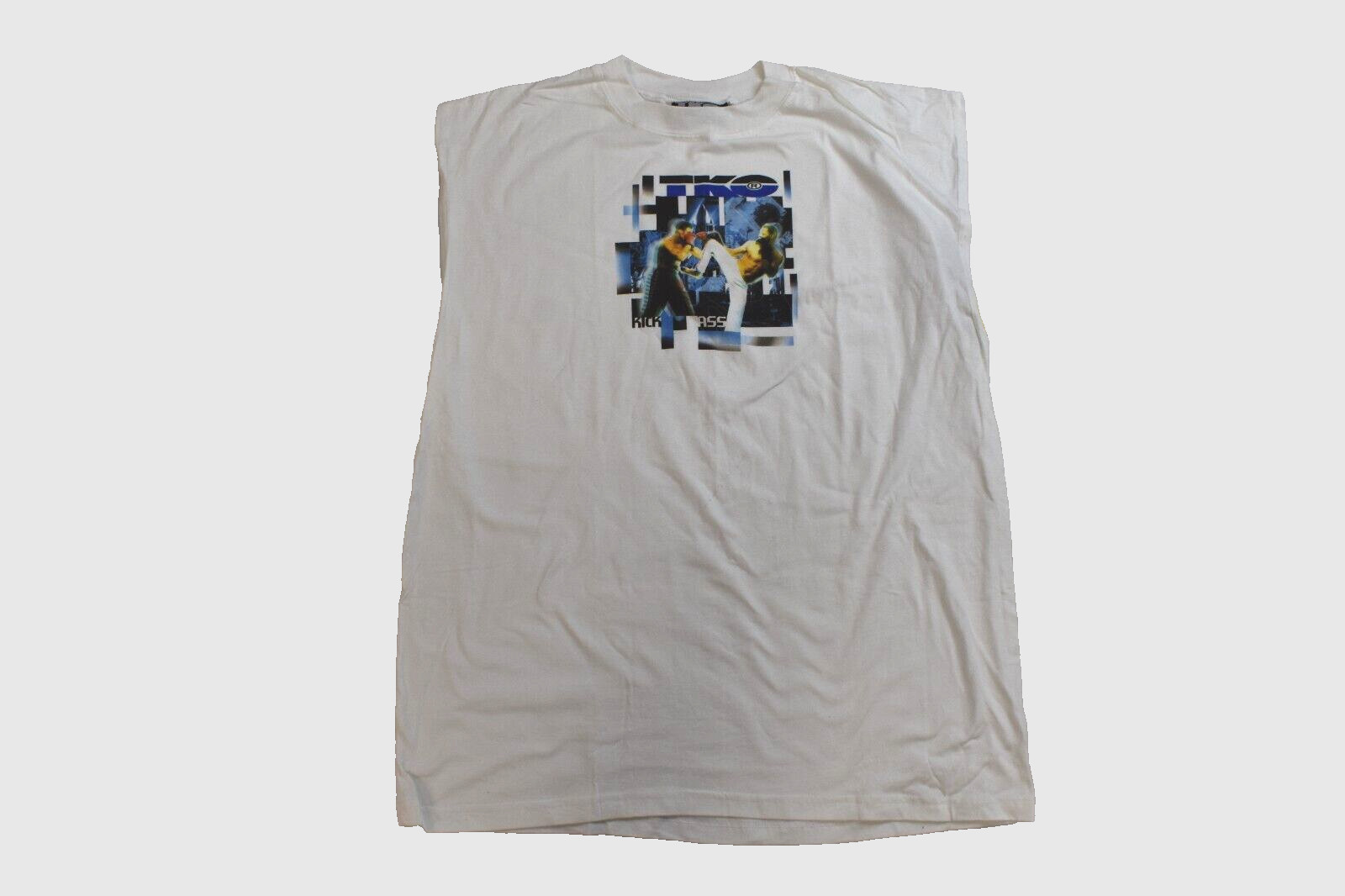 TKO Performance Wear Mens Boxing Kick Ass White Muscle Tank Shirt NWT M-2XL gallery