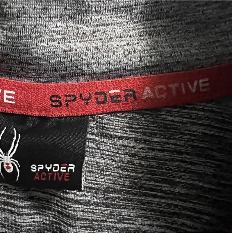 Spyder Active Men's S Gray 1/4 Zip Mock Neck Long Sleeve Polyester Pullover gallery