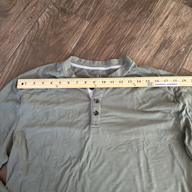 Free Fly Bamboo Henley Shirt Men Large Green Long Sleeve Outdoor Fishing gallery