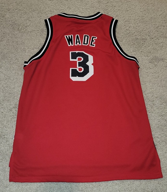 Miami Heat Dwayne Wade #3 Hardwood Classics Adidas Basketball Jersey Kids Large gallery