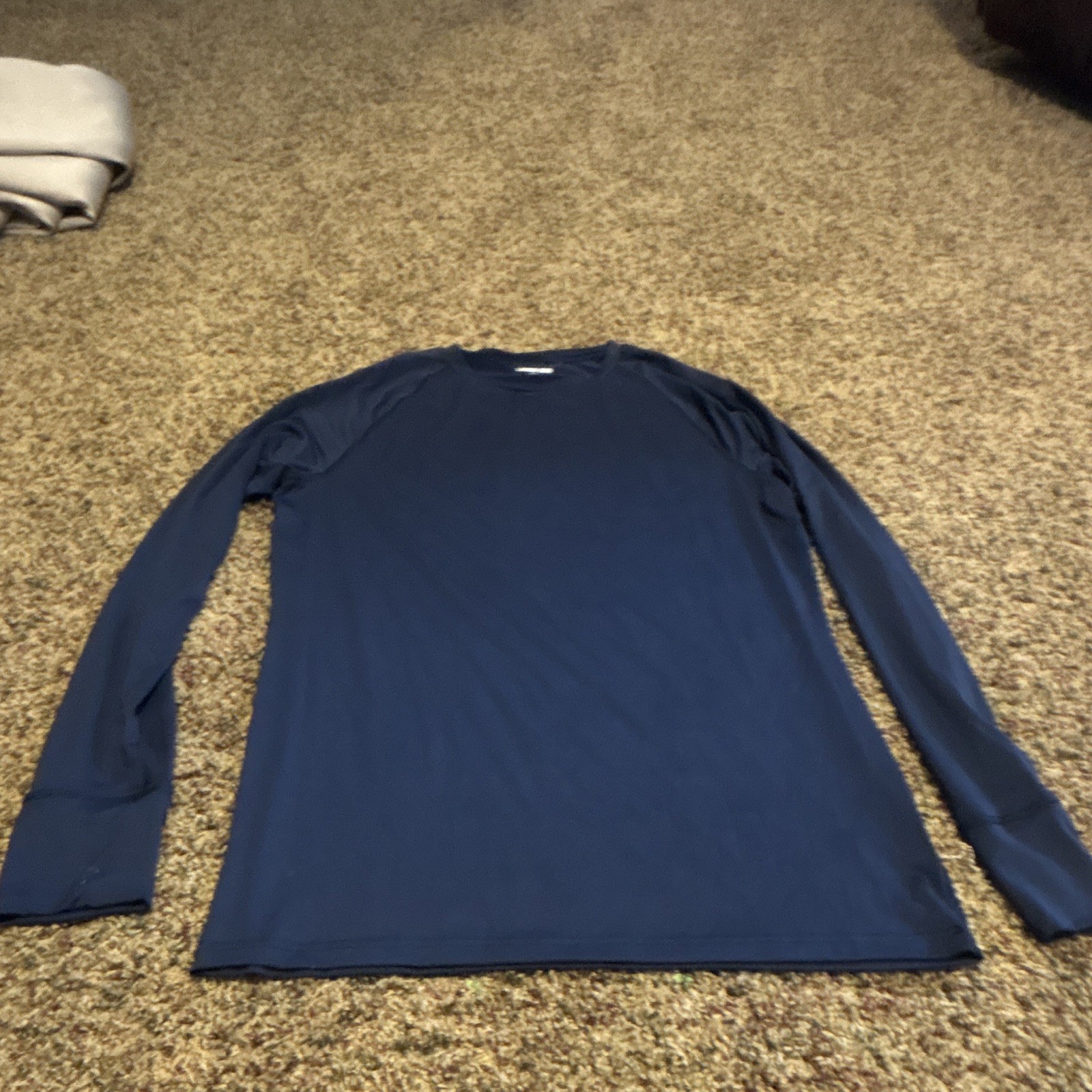 Lands' End Men’s Big & Tall Athletic Fit Long Sleeve Crew Neck Stretch Tee Blue gallery