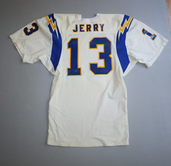 Rawlings Football Jersey Large White 13 Jerry Mesh Worn Blue Yellow