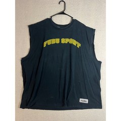FUBU SPORT Sleeveless T Shirt Mens XXL Black Yellow Logo Gym Athletic