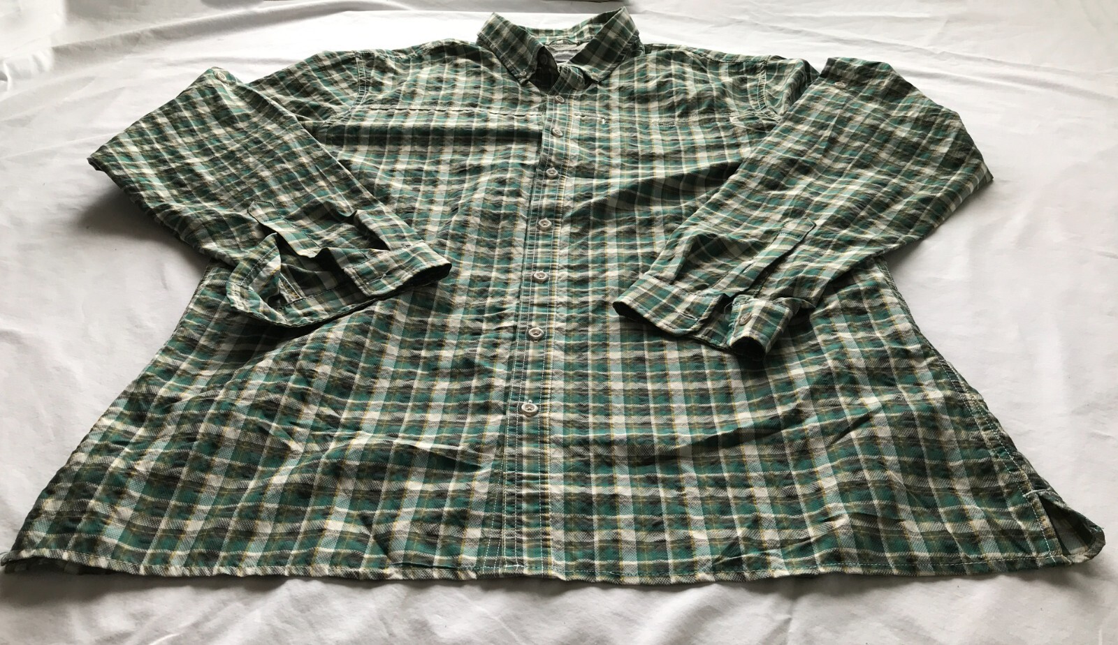 Eddie Bauer Ripstop Guide Mens Button Down Hunting Fishing L/S Shirt Size XLT gallery