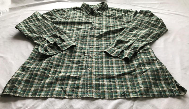 Eddie Bauer Ripstop Guide Mens Button Down Hunting Fishing L/S Shirt Size XLT gallery