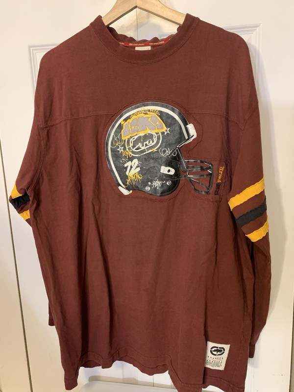 Vintage Ecko Unltd Jersey Mens L Maroon Black Yellow Baggy Hip Hop Y2K gallery
