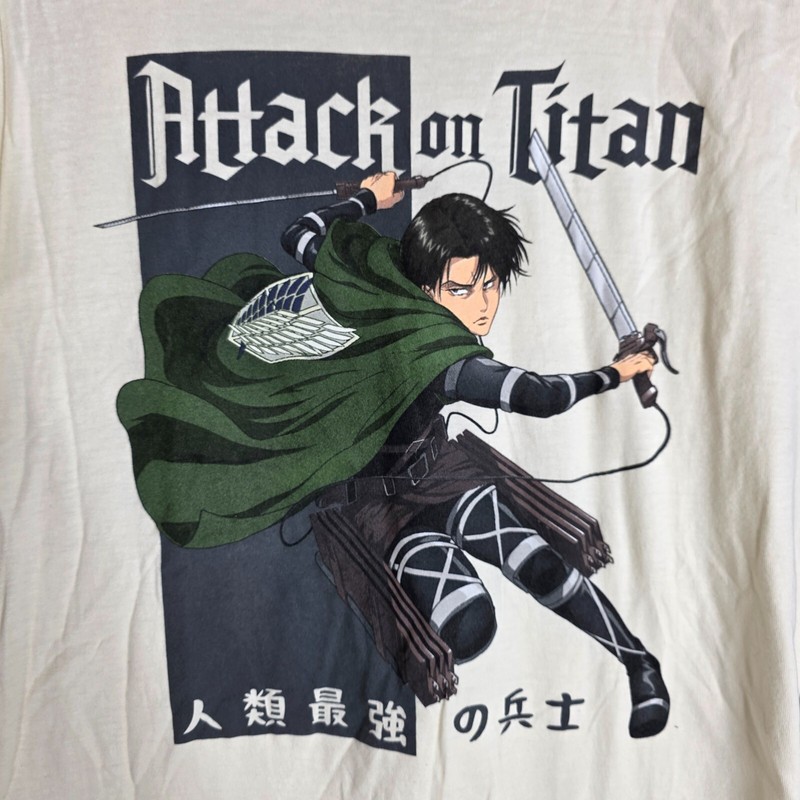 Attack on Titan Shirt Levi Final Season Ripple Junction Cream Medium Anime Tee gallery