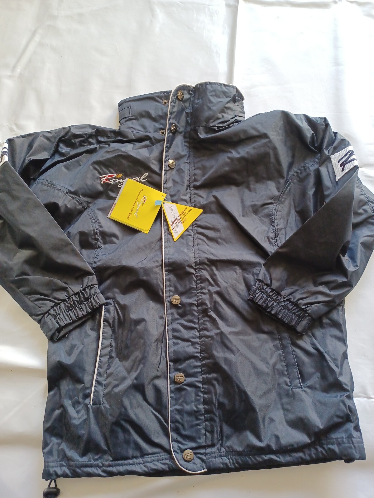 Royal Football Coat. Waterproof. Navy. Long Sleeve. Size XXSmall gallery
