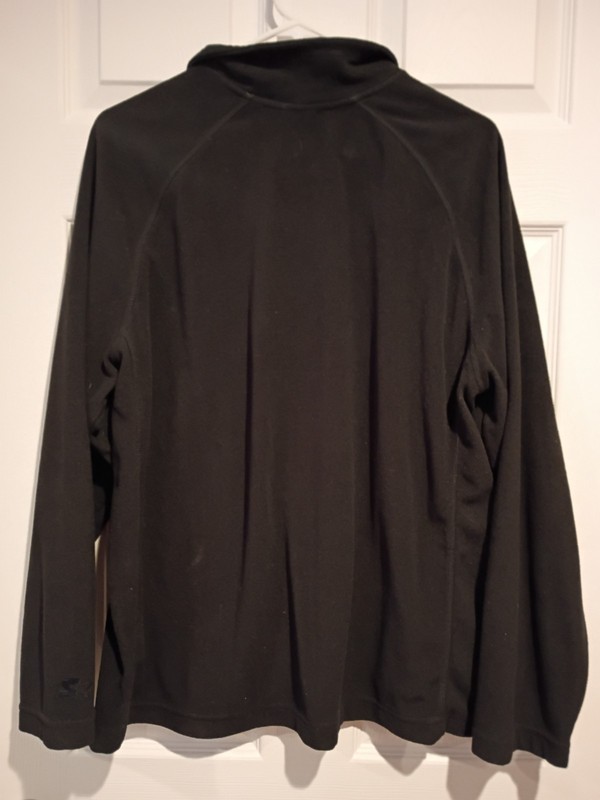 STARTER Men's Size LARGE (42-44) Black Fleece long sleeve 1/4 zip up shirt gallery