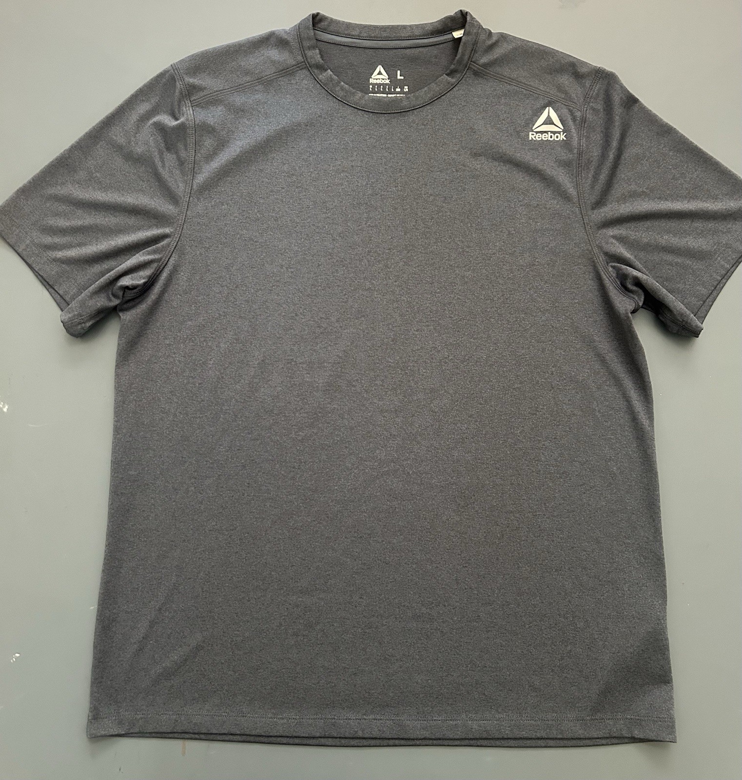 Reebok Speedwick Large Men’s Performance T-Shirt Gray Athletic Gym Tee gallery