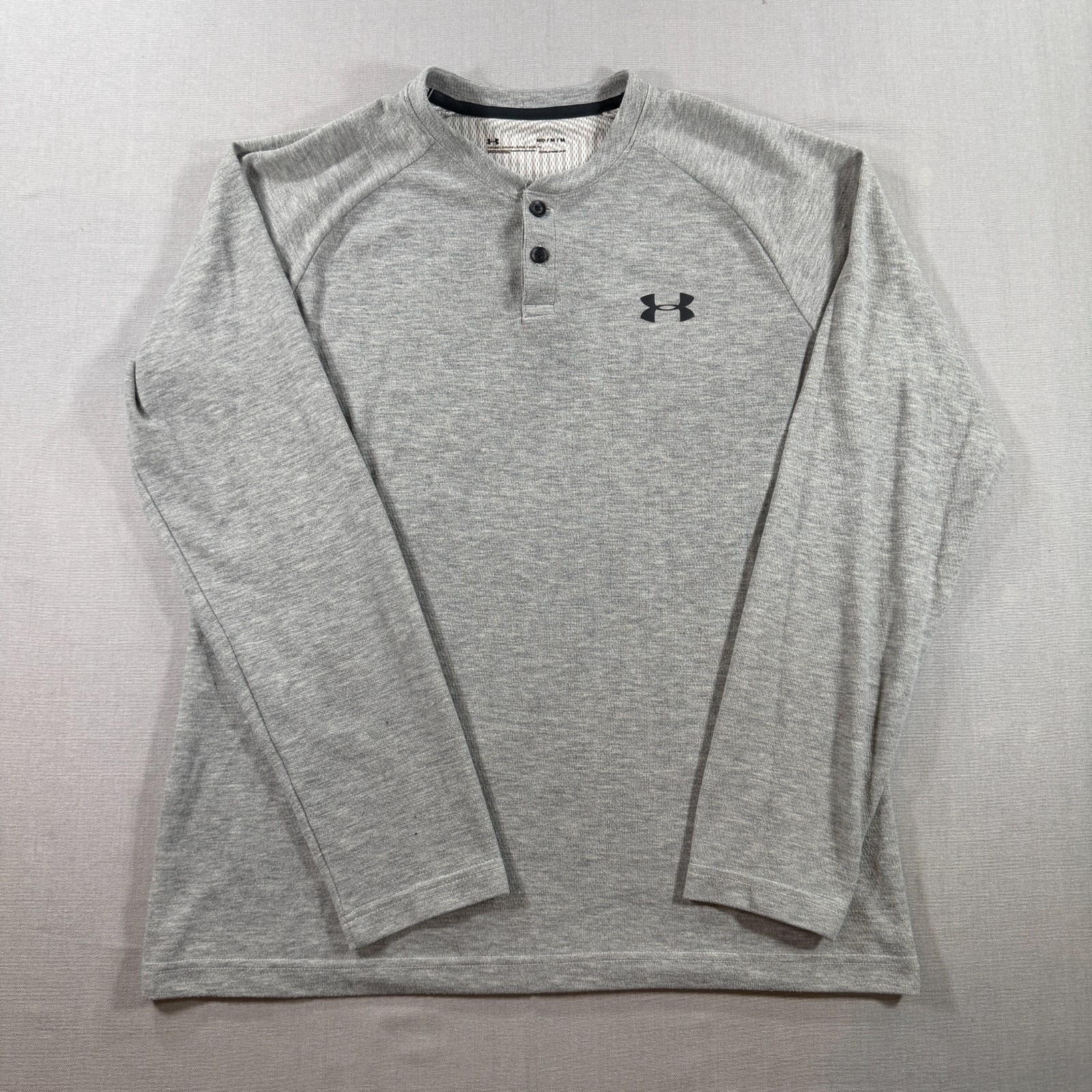 Under Armour ColdGear Infrared Henley Shirt Mens Medium Gray Long Sleeve Thermal gallery
